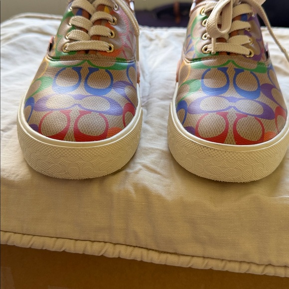 Coach Rainbow Signature Canvas Low-Top Sneakers - Picture 6 of 13